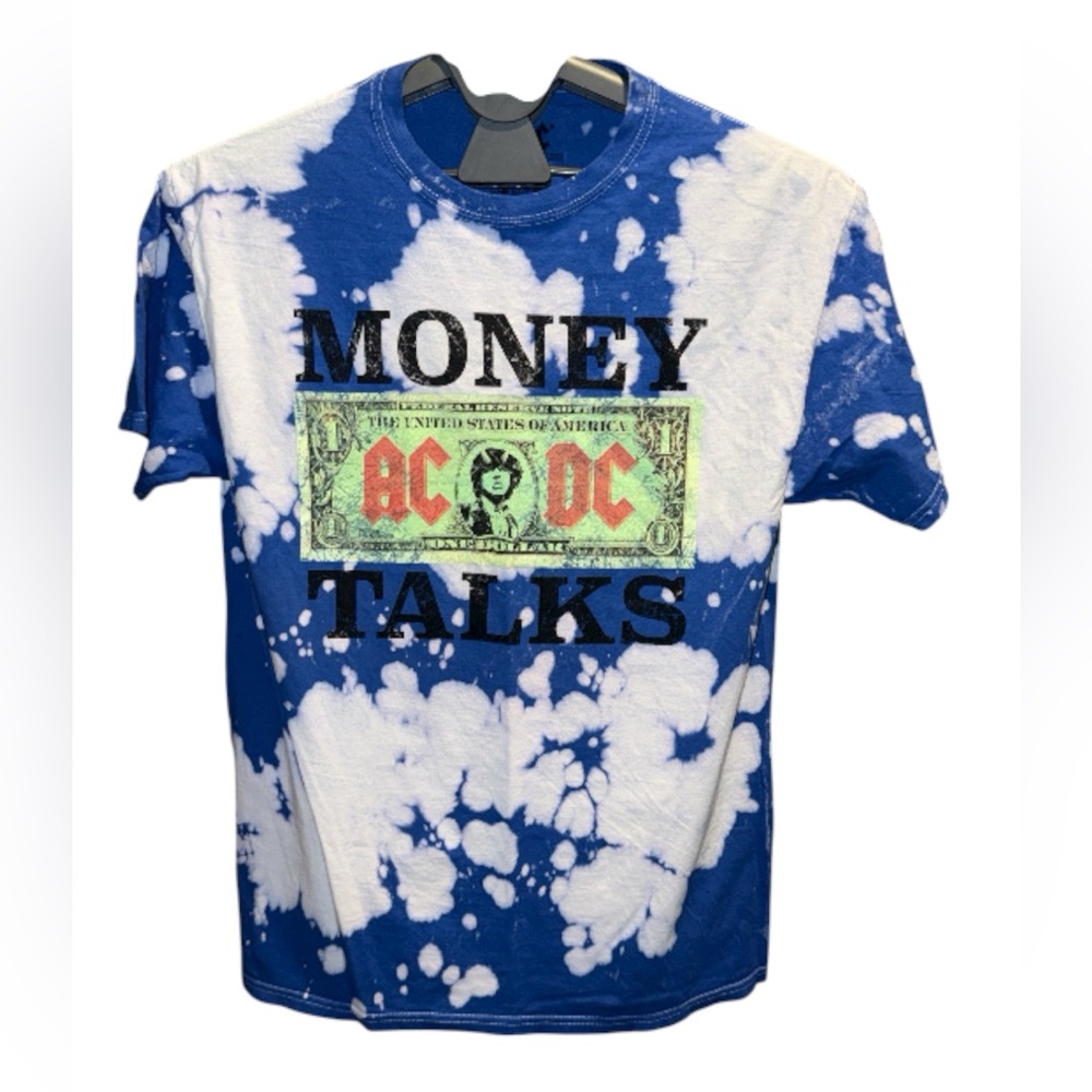 AC/DC Tie Dye Money Talks Tee, Size Small, NWOT
